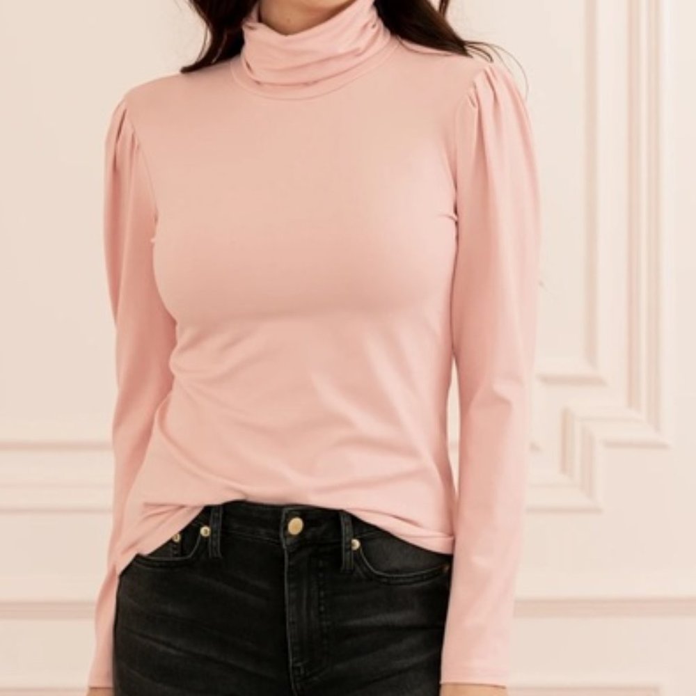 Rachel Parcell Top Women’s size XL Pink Balletcore Puff Long Sleeve